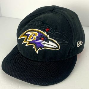 Baltimore Ravens Black Hat New Era‎ 59 Fifty NFL Fitted Size 7 1/4 USED